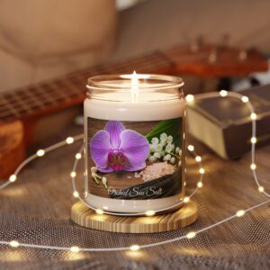 Sea Salt and Orchid Soy Candle - 9oz, Vegan & Non-Toxic - Image 2